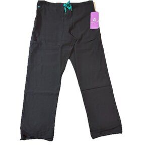 Med Couture Quick Dry Stretch Women's Scrub Pants -3X Plus Size - Black